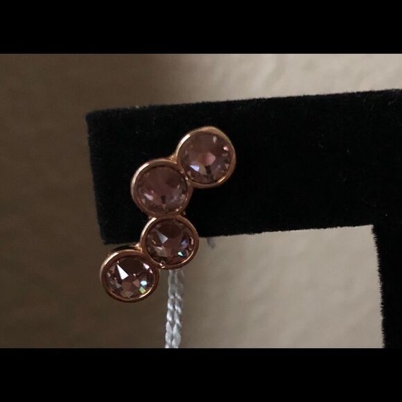 Swarovski wave crystals earrings rose gold plated - Picture 6 of 8